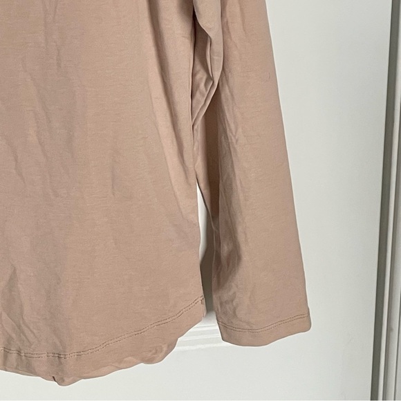 CUTS Tan Cotton Blend Stretch AO Long Sleeve Curve-Hem Tee - 35569 - Picture 6 of 14